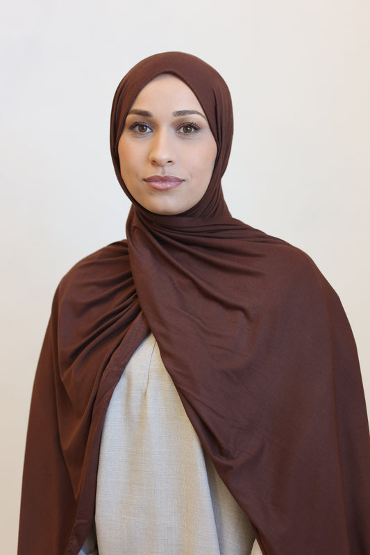 Hijab en Jersey Premium Marron