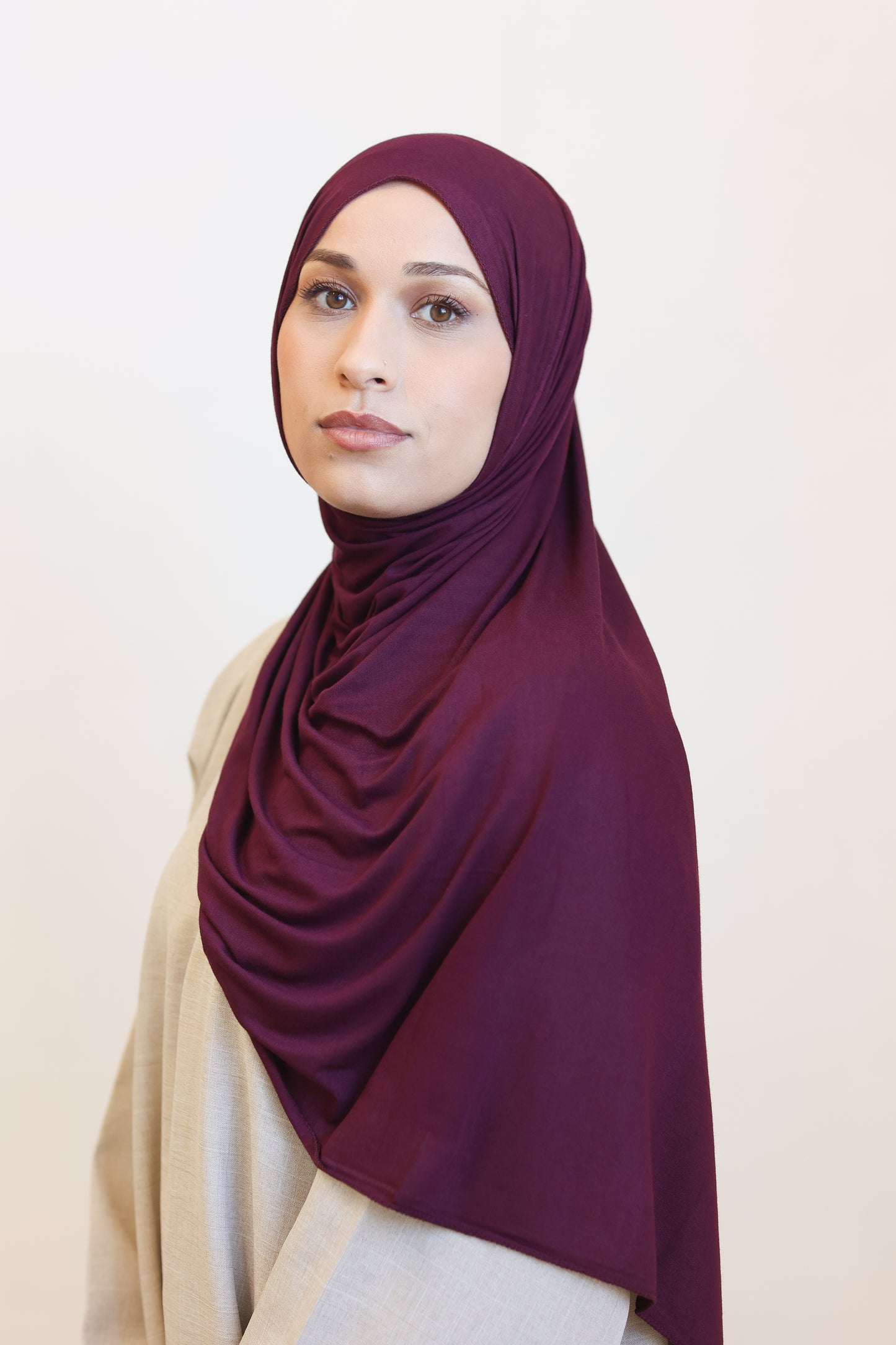 Hijab en Jersey Premium Bordeaux